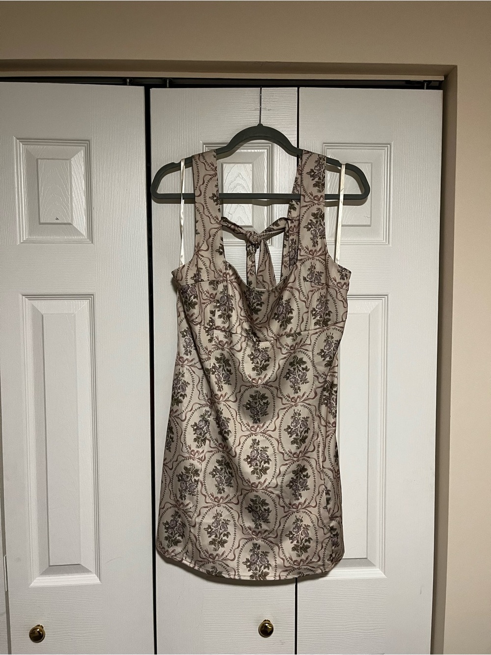 Urban Outfitters Sleeveless Floral Satin Mini Dress